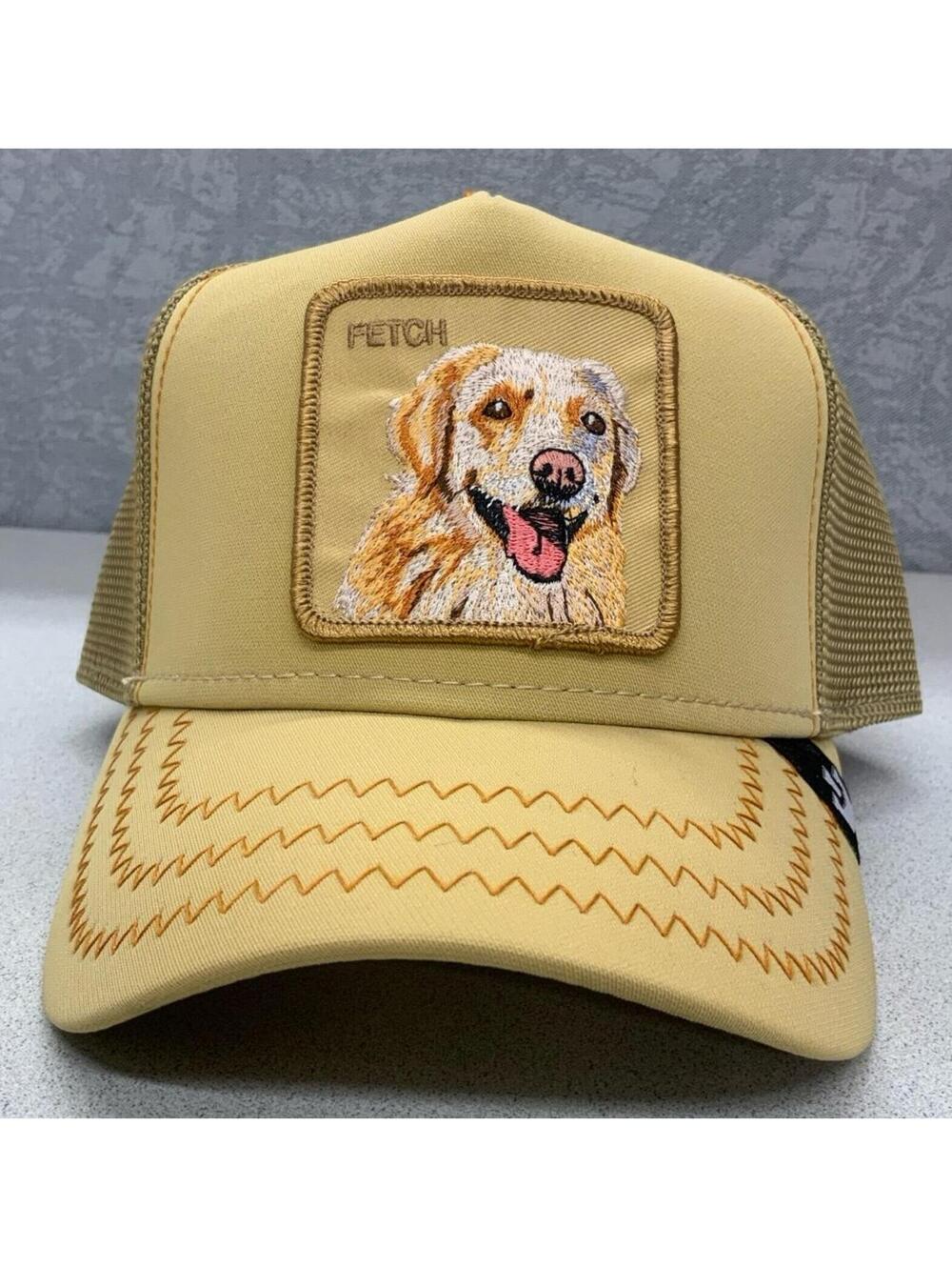Goorin Bros the Farm So Fetch Golden Retriever Trucker Hat Beige NWT